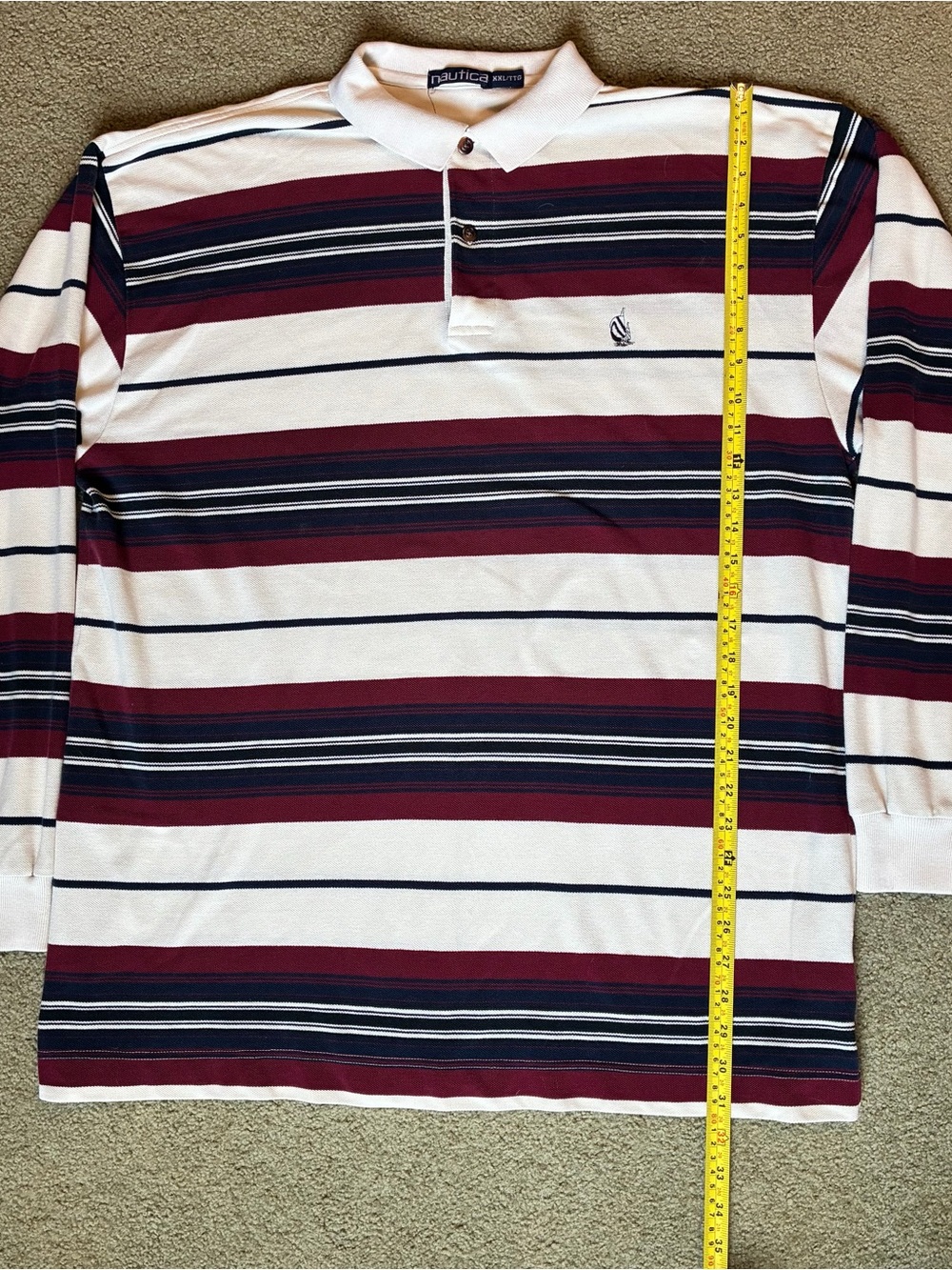 Nautica Long Sleeve Polo/Dress Shirt Combo Striped 100% Cotton Men's XXL - Picture 3 of 10